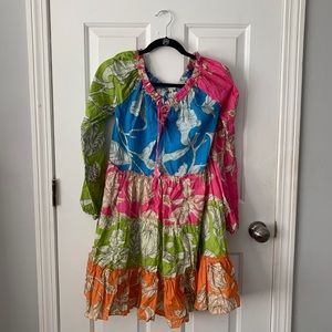 Multicolored off the shoulder dress